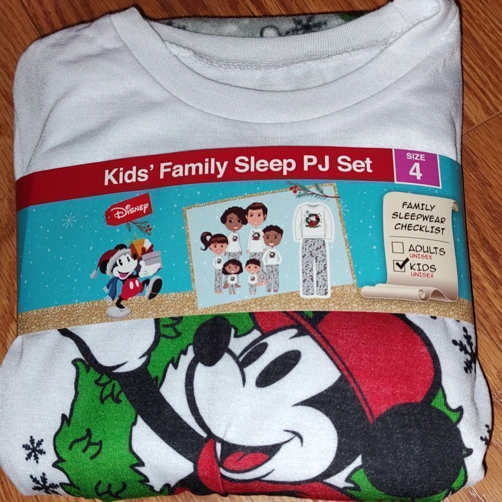 Mickey Mouse pj set flannel pajama set Sz 4 unisex NWT